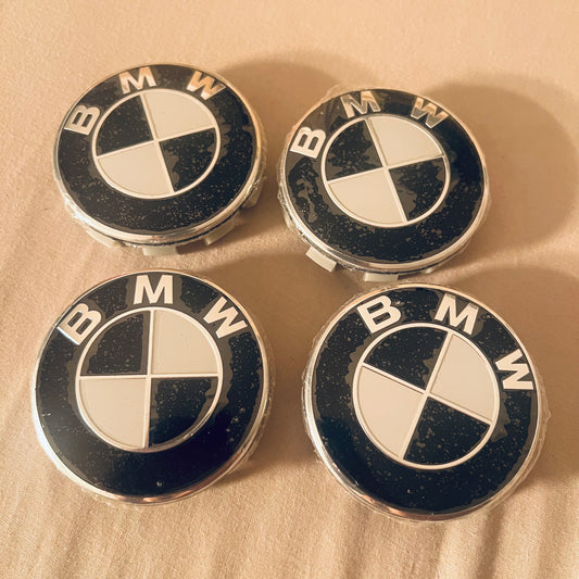 BMW Wheel Centre Caps - Black & White